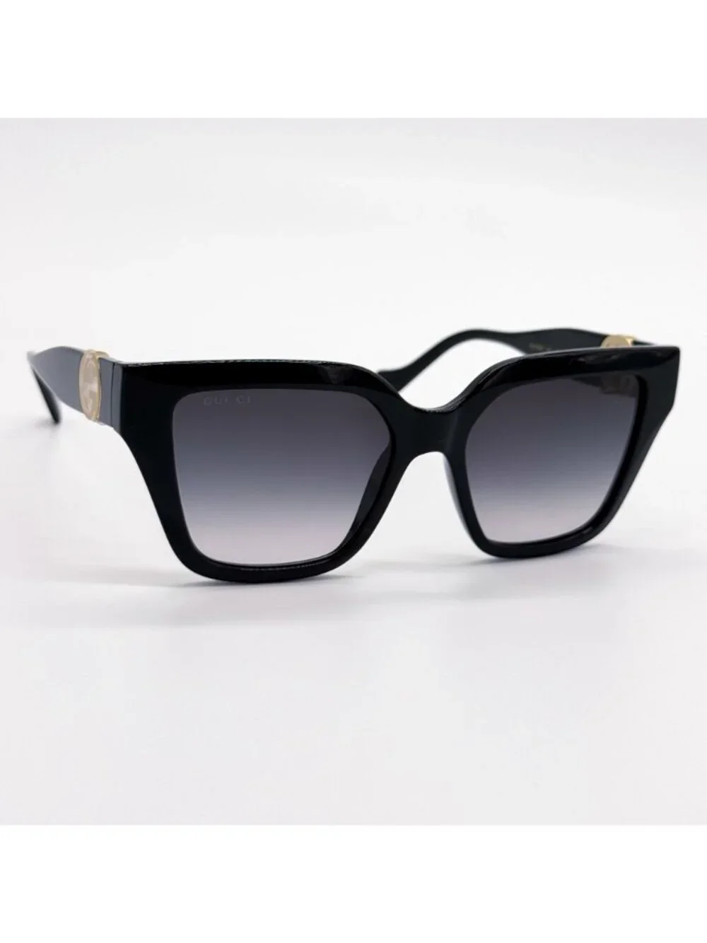 New Gucci Black Cat Eye Women Sunglasses GG1023S 001 With Chain